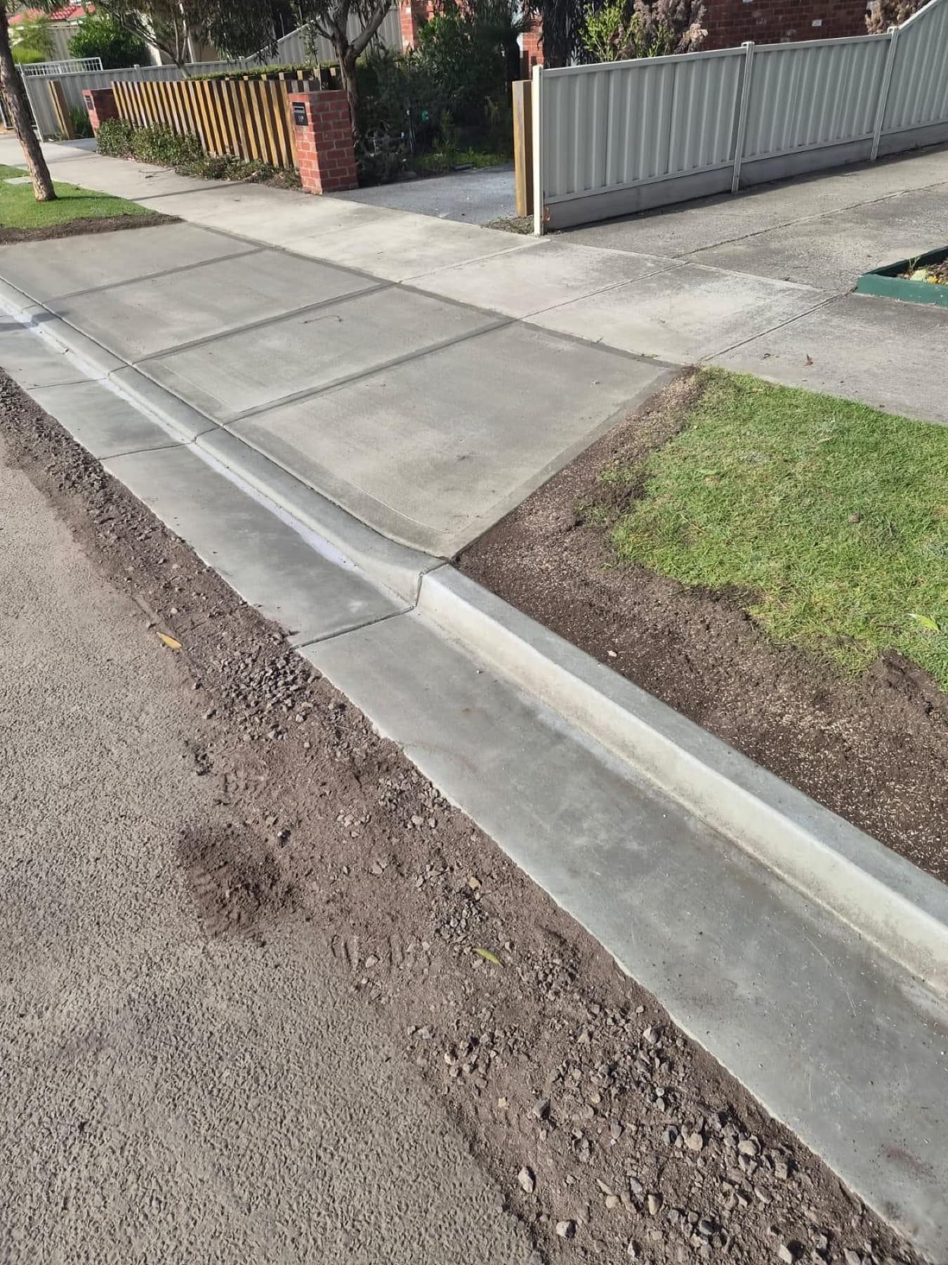 Kerb layback to front gate